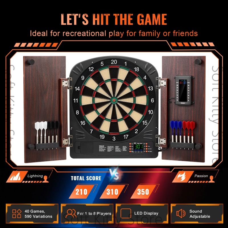 Dartboard and Cabinet Set Hide - Electronic Dartboard Cabinet recension och pris