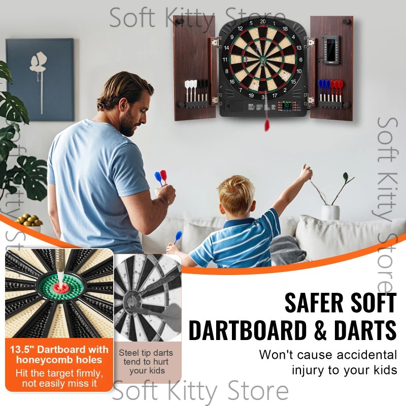 Dartboard and Cabinet Set Hide - Electronic Dartboard Cabinet recension och pris