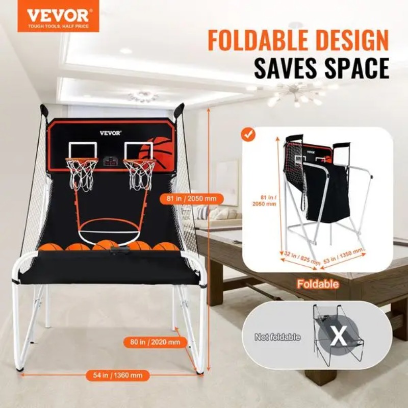 【Hot Item】Foldable Basketball  - Arcade Games & Vending Co recension och pris